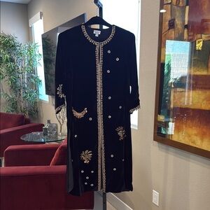 Black Embellished Long Jacket